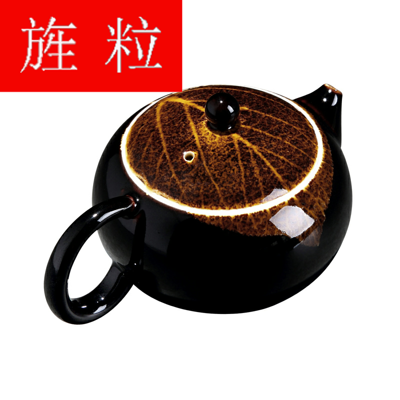 Continuous up with jingdezhen ceramic grain green was konoha temmoku light household teapot manual kung fu tea set the teapot