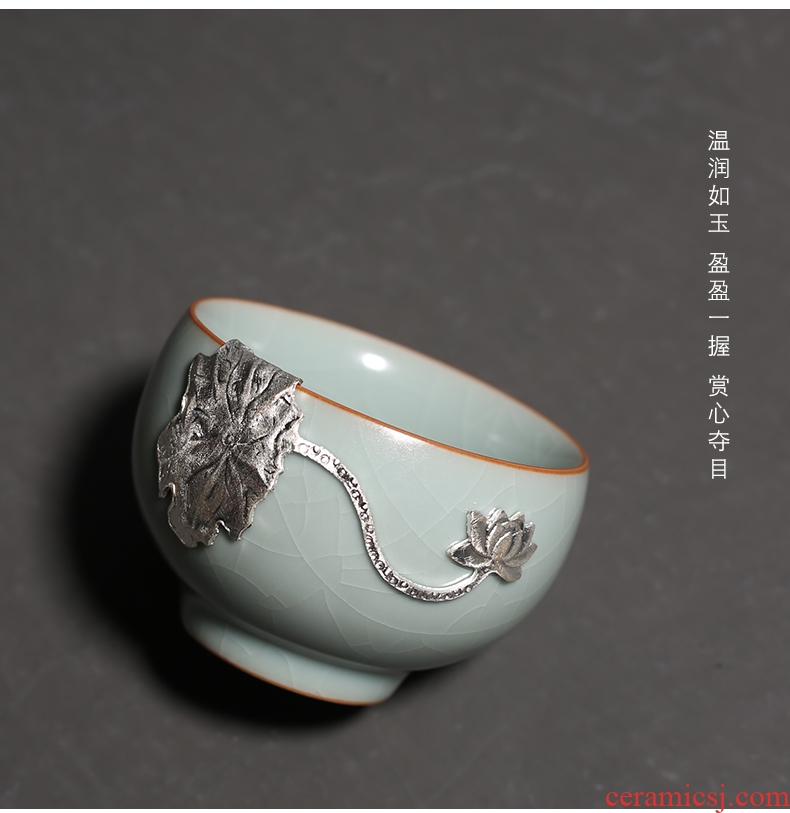 YanXiang fang your up with silver lotus leaf sample tea cup ceramics slicing kung fu tea cup gift boxes master list