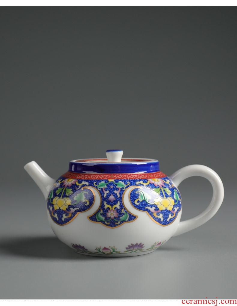 Is good source colored enamel teapot ceramic household kung fu tea tea tea, green tea tea, single pot of tea