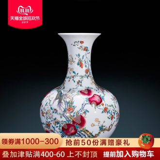 Jingdezhen ceramics antique imitation qianlong paint powder enamel vase sitting room adornment is placed large Chinese style decoration