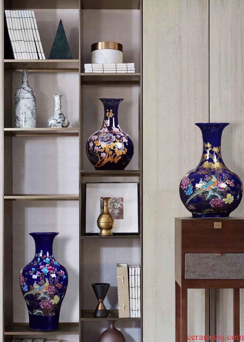 Jingdezhen ceramics manual hand - made bright future of large blue and white porcelain vase sitting room hotel decoration furnishing articles - 589706638790