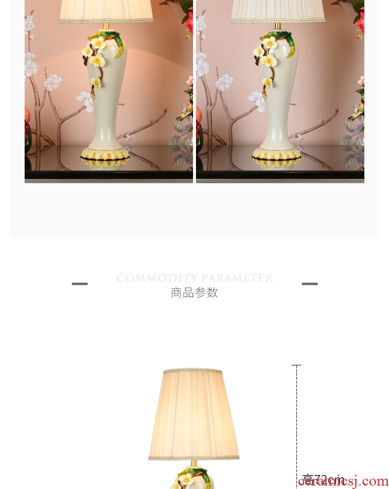 Creative colored enamel porcelain lamp sitting room key-2 luxury romantic marriage room American bedroom berth lamp adornment lamps and lanterns of restoring ancient ways