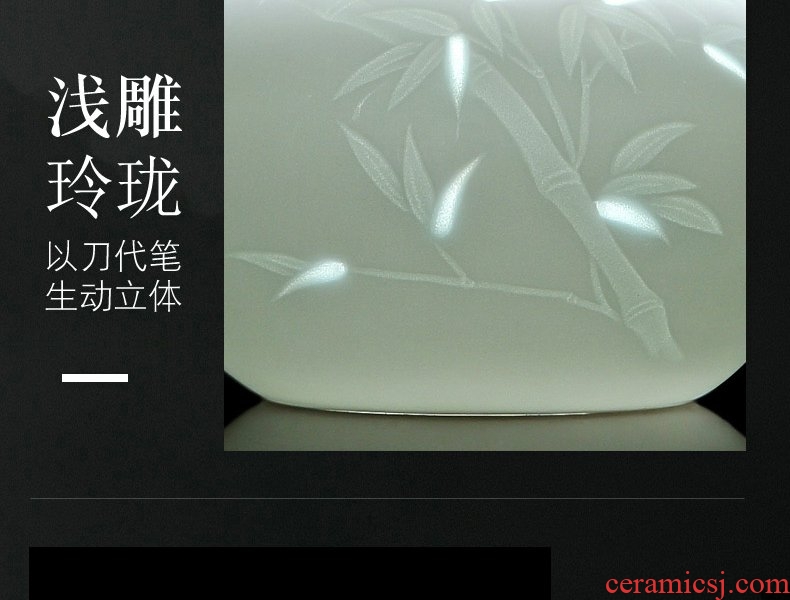 Continuous grain of bluish white porcelain up jingdezhen ceramics green was large teapot manual household kung fu tea tea is not purple