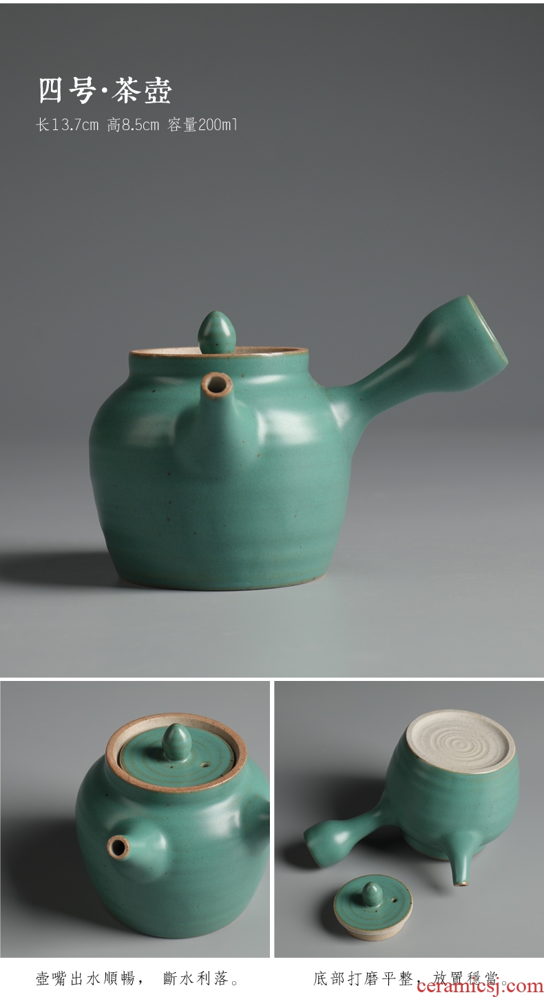 Restoring ancient ways is good source of coarse pottery teapot manual day type style up tea kungfu tea set ceramic pot of gift boxes