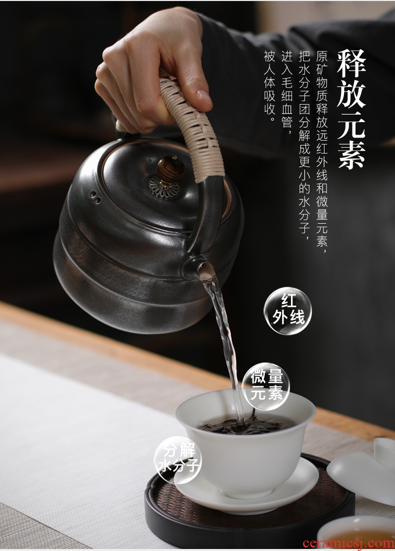Is good source asked tao kettle ceramic POTS boil tea tea Is dark glaze Chinese style restoring ancient ways Is the teapot ceramic pot pot of girder