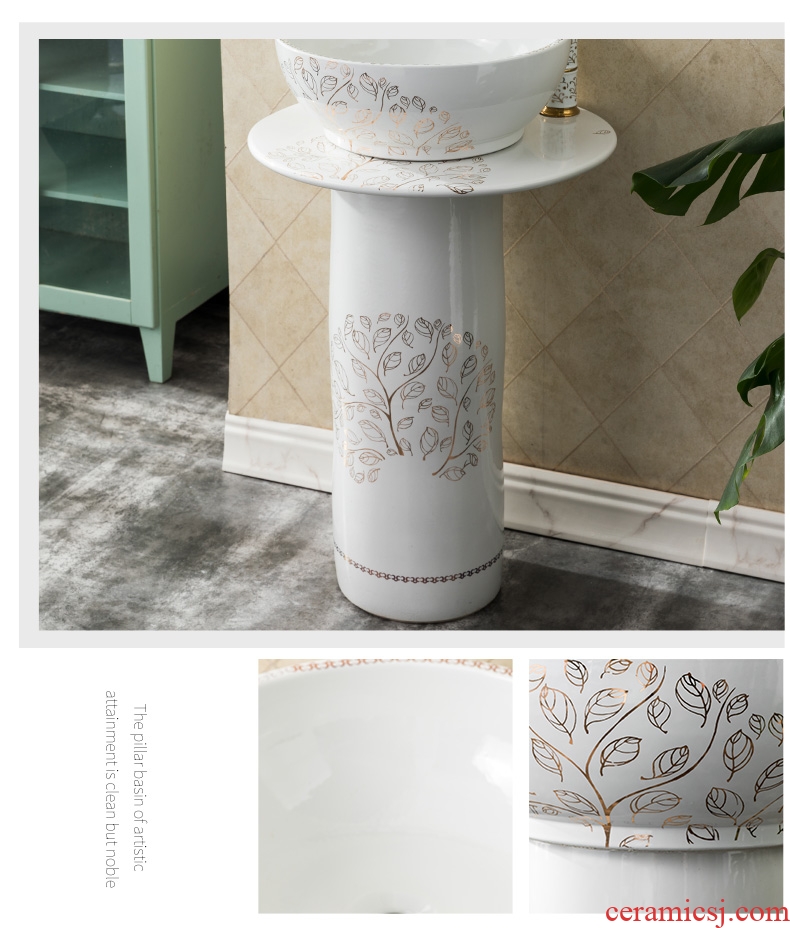 European pillar that defend bath lavatory balcony sink ceramic one pillar basin bathroom floor type household