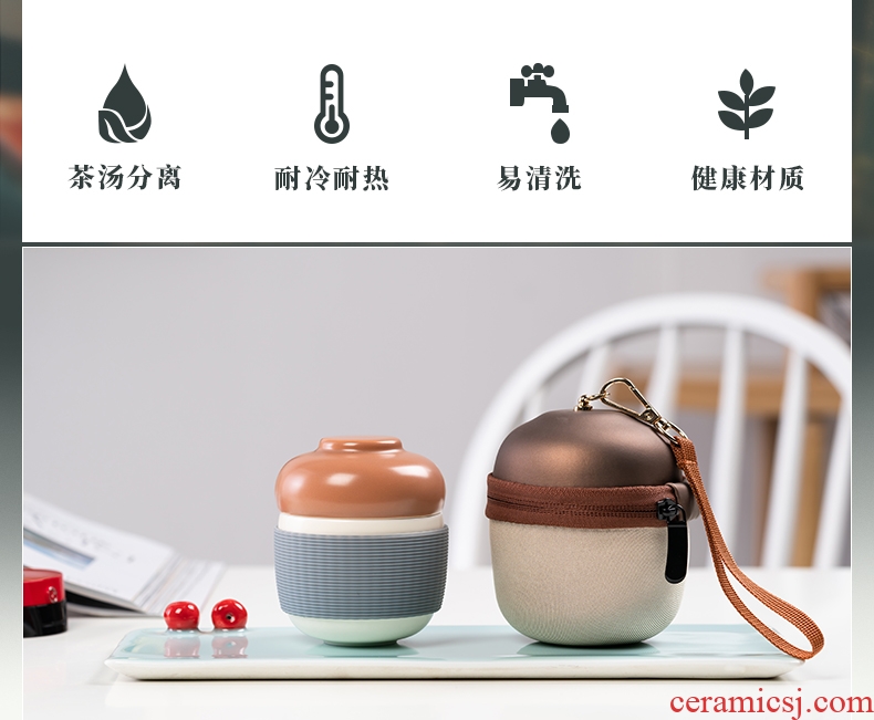 Blower, small tea sets travel kung fu tea set hand grasp portable crack pot of jingdezhen ceramics cup a pot of a cup