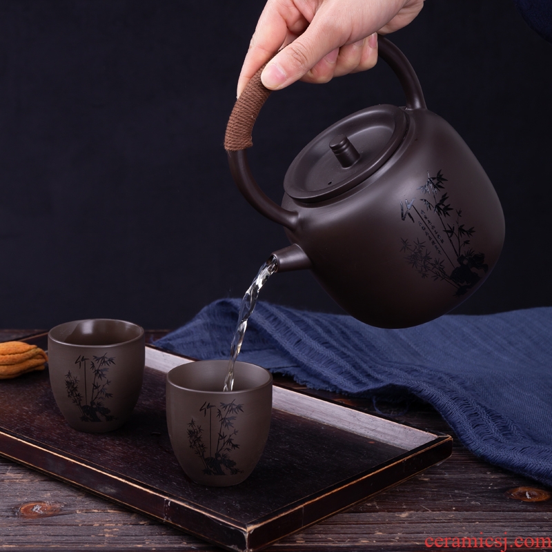 Blower, violet arenaceous water set suit household creative cold to hold to high temperature kettle hotel cool jingdezhen kung fu tea kettle