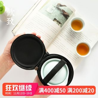 Ultimately responds to shadow celadon travel tea set a pot of two cups of portable package mini ceramic kunfu tea with crack cup