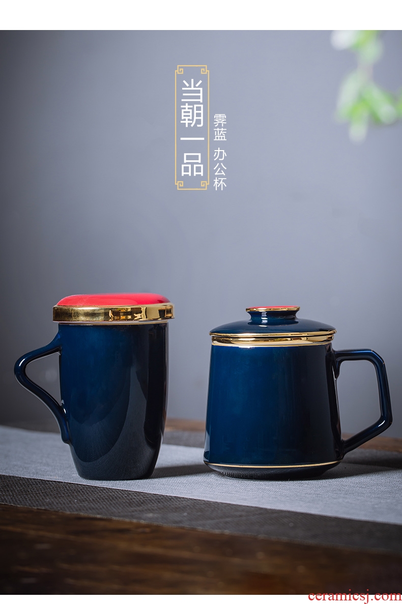 Regnant yipin creative ceramic tea cup with lid separation filter cup tea cup flower cups office cup