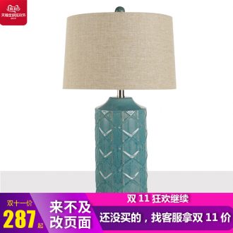 American Chinese modern light key-2 luxury lamp lamp European - style originality of bedroom the head of a bed lamp sitting room ceramic study contracted marriage