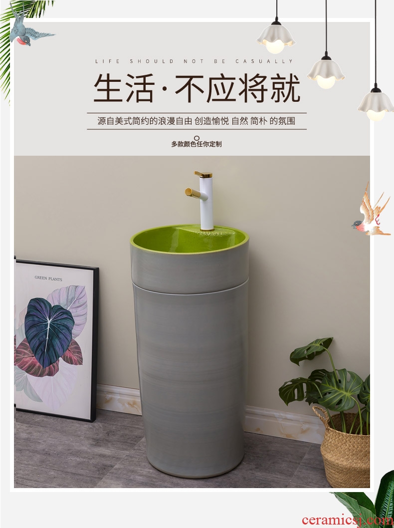 Ceramic floor pillar integrated basin of I and contracted household Nordic for wash face basin, toilet lavabo, balcony