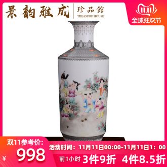 Jingdezhen ceramic hand - made fashion flower vase new sitting room of Chinese style household soft outfit furnishing articles craft ornaments