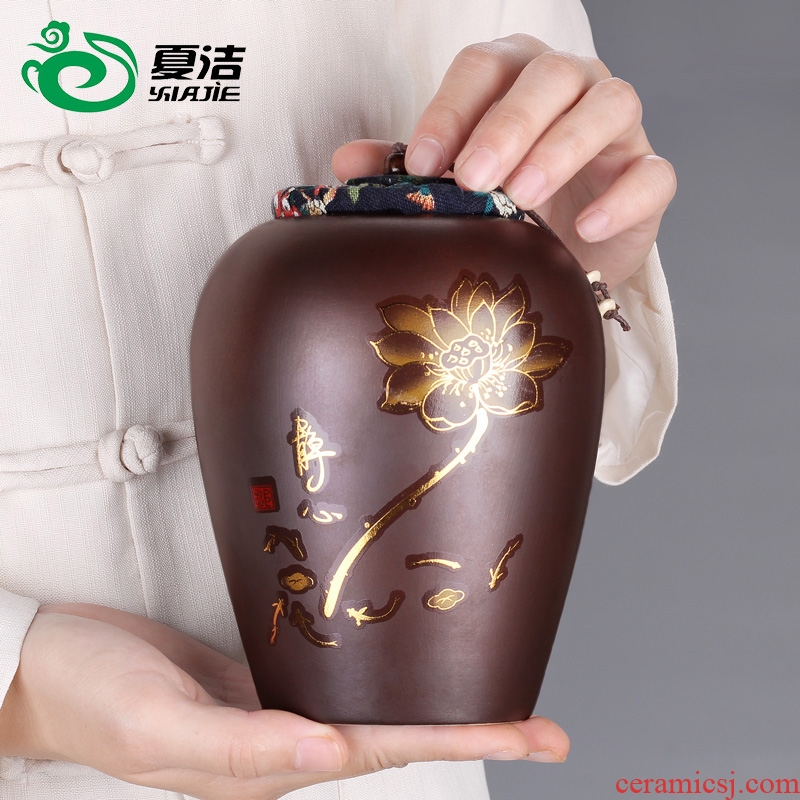 Four - walled yard ceramic creative caddy fixings firewood seal pot small tea boxes mini storage tank to customize LOGO