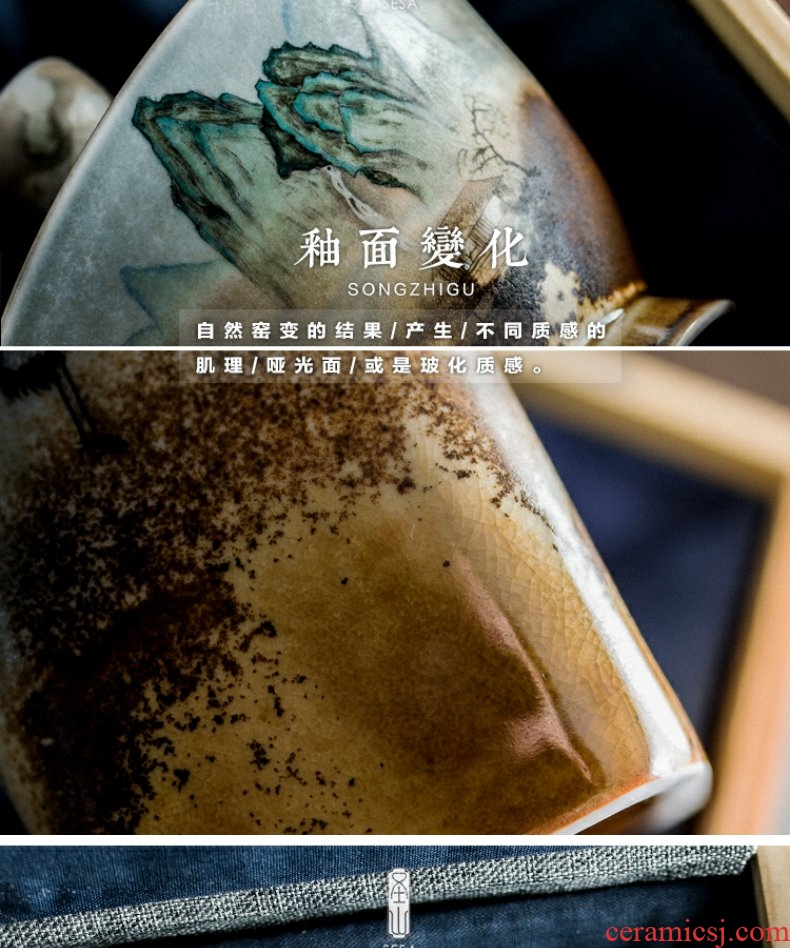 Continuous grain of wood up change hand - made qingshan tureen jingdezhen kung fu tea tureen Chinese ceramic tea tureen