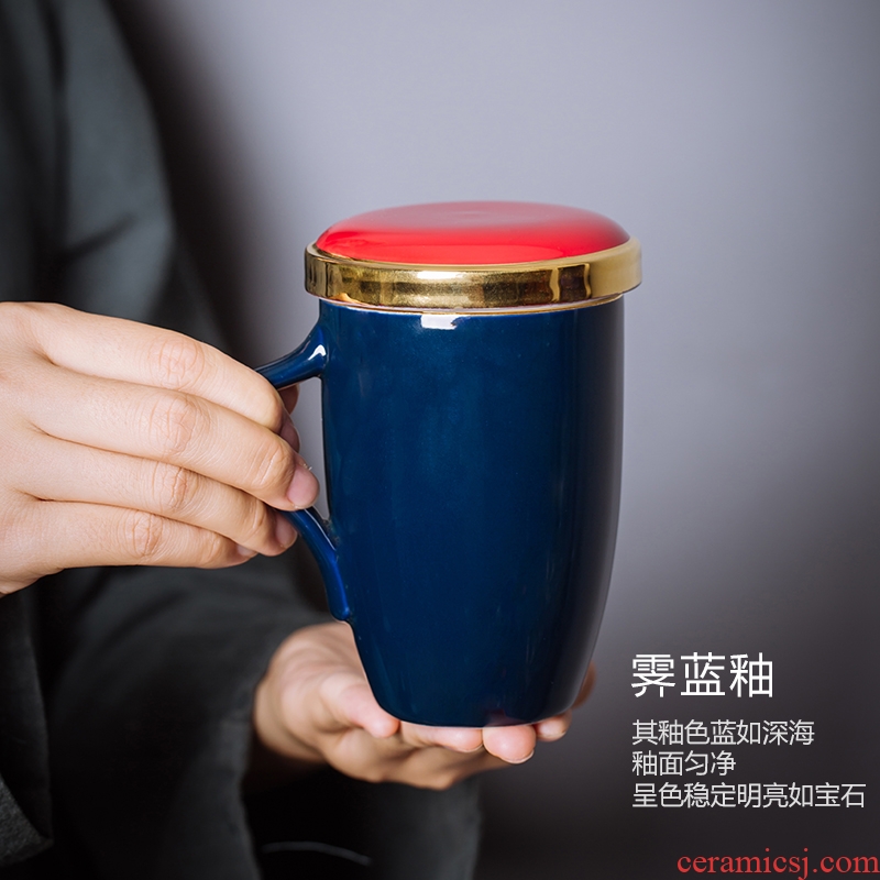 Regnant yipin creative ceramic tea cup with lid separation filter cup tea cup flower cups office cup