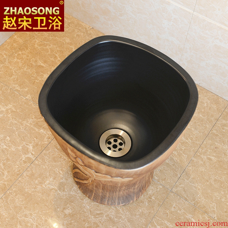Chinese style restoring ancient ways ceramic household small balcony mop pool small space basin mop mop pool slot is suing 35 cm