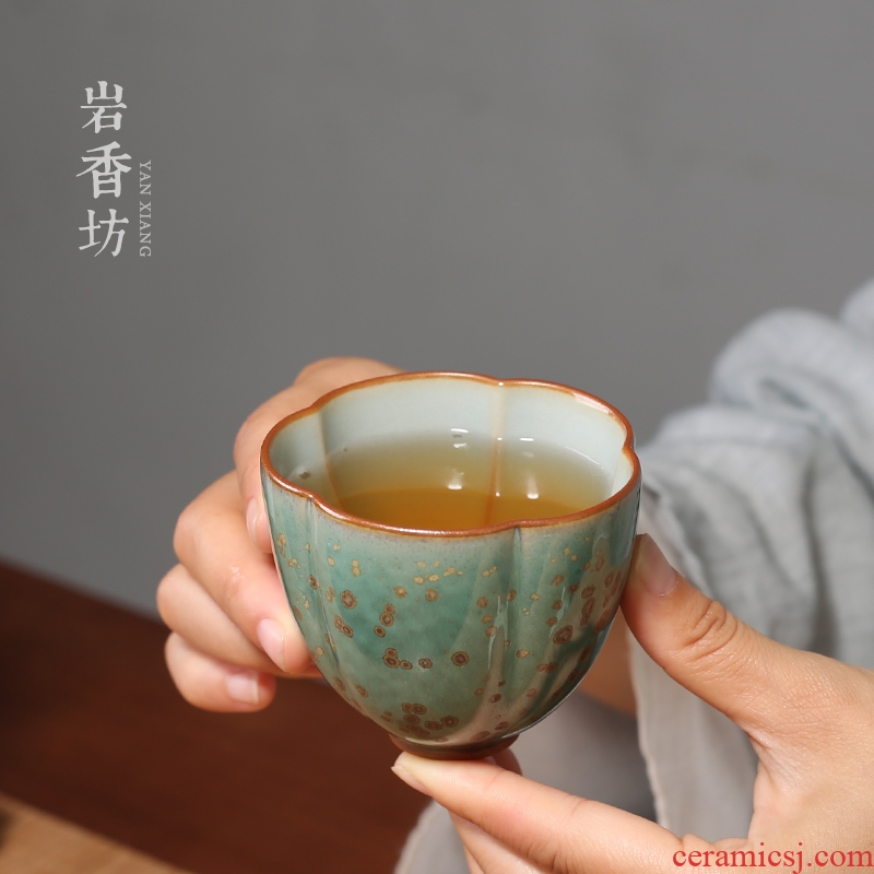 YanXiang fang green glaze up master cup ceramic kung fu tea set single CPU restoring ancient ways household sample tea cup size