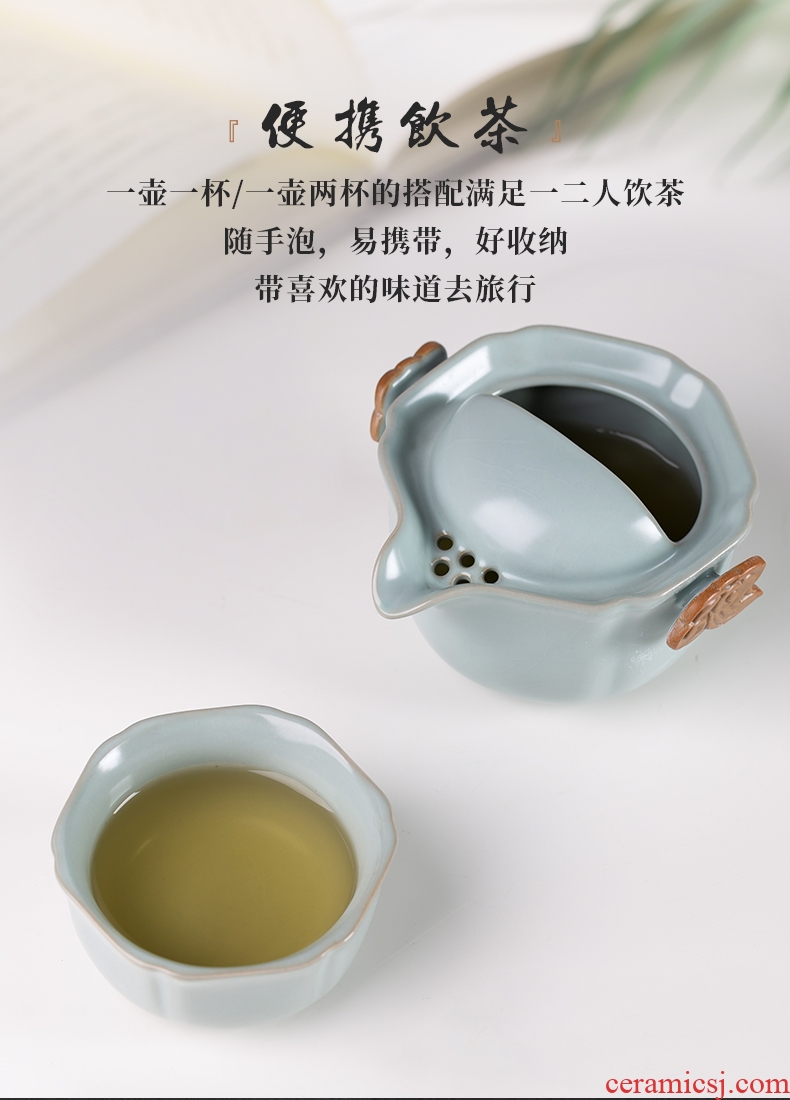Your up crack cup a pot of a single portable travel jingdezhen tea set ceramic kunfu tea hand grasp pot