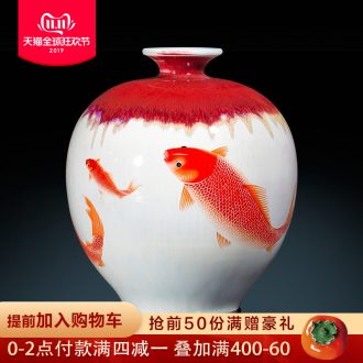 Jingdezhen ceramics archaize of pomegranate vases, flower arranging new Chinese style classical sitting room adornment is placed more every year