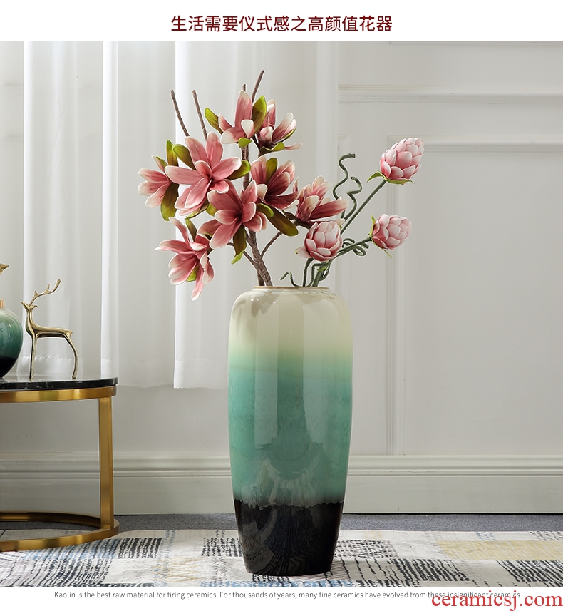 New Chinese style restoring ancient ways of jingdezhen ceramic POTS do old ceramic flower implement sitting room put dried flowers of large coarse pottery vase furnishing articles - 597875170800