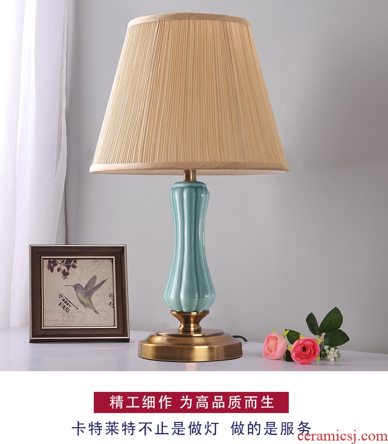 American ceramic desk lamp bedroom nightstand lamp simple move modern creative carried of remote control of household decoration
