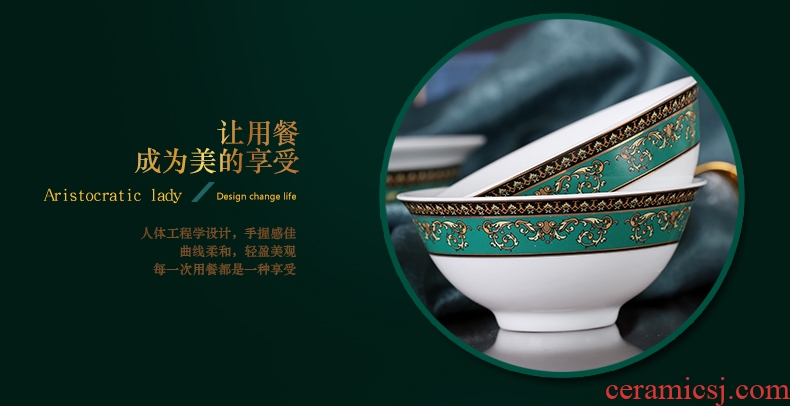 Red leaves authentic jingdezhen high temperature fine white porcelain European dishes suit porcelain tableware products to suit the green, apricot twist