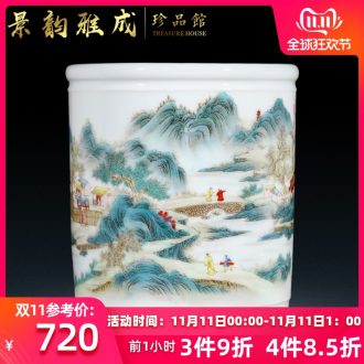 Jingdezhen ceramic vase brush pot of new Chinese style decoration pen pen container handicraft furnishing articles home study office