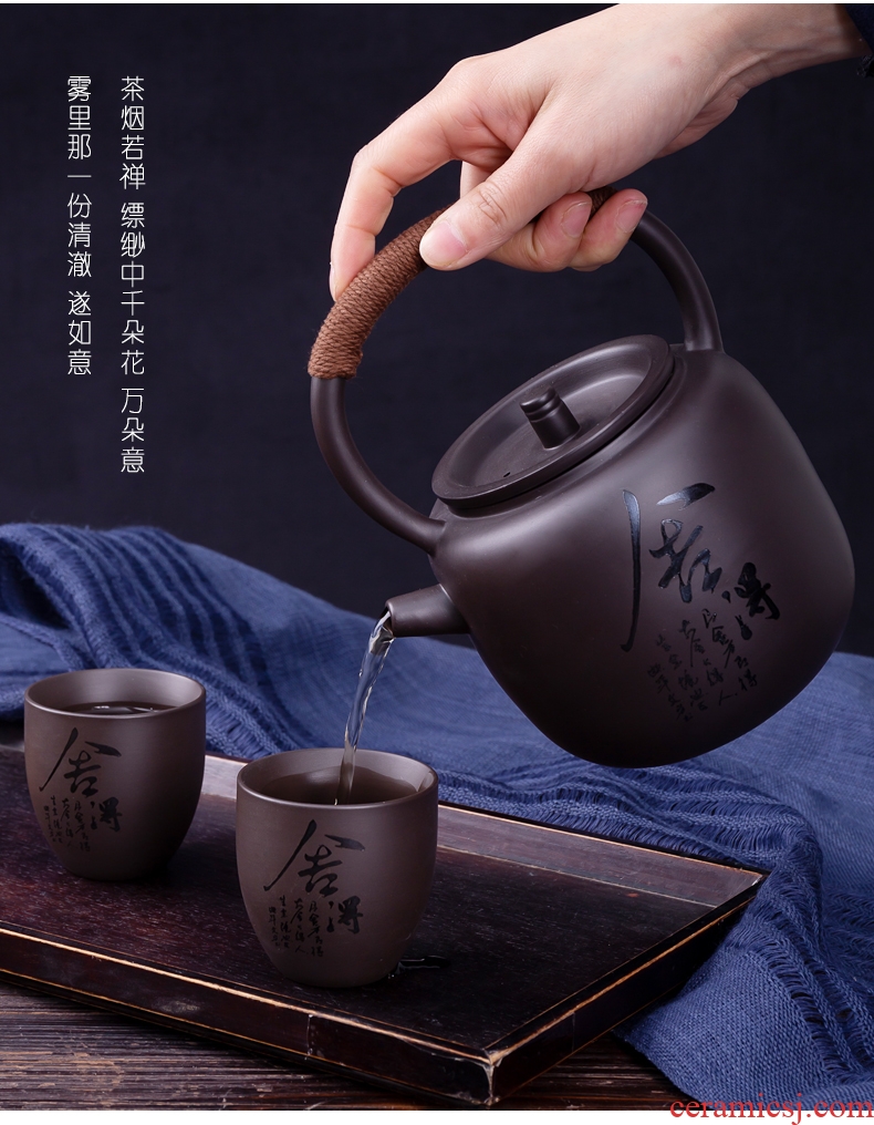 Blower, violet arenaceous water set suit household creative cold to hold to high temperature kettle hotel cool jingdezhen kung fu tea kettle