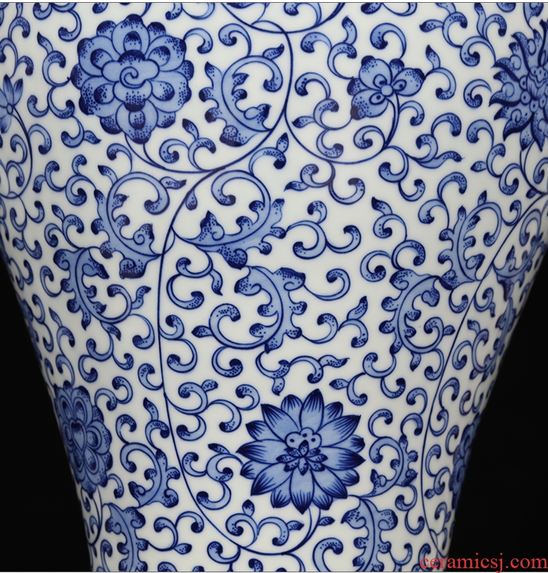Jingdezhen ceramics Chinese style restoring ancient ways antique hand - made of blue and white porcelain vases, flower arrangement sitting room home furnishing articles