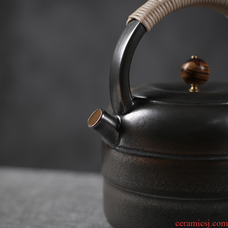 Is good source asked tao kettle ceramic POTS boil tea tea Is dark glaze Chinese style restoring ancient ways Is the teapot ceramic pot pot of girder