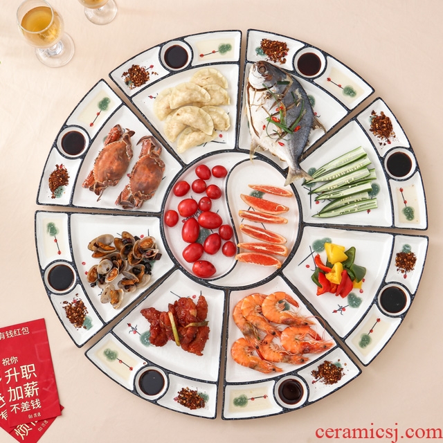 Creative new seafood hot pot dishes suit household ceramics reunion dinner party web celebrity platter tableware