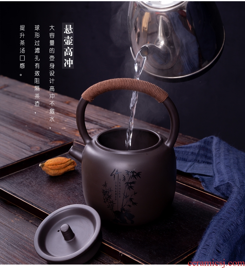 Blower, violet arenaceous water set suit household creative cold to hold to high temperature kettle hotel cool jingdezhen kung fu tea kettle