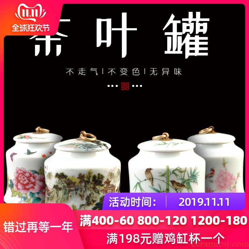 Caddy fixings ceramic large half jins to storage tanks seal pot pu 'er tea, green tea POTS moistureproof furnishing articles
