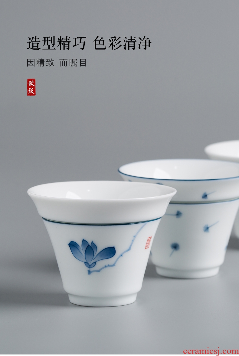 Ultimately responds to jingdezhen creative hand - made of blue and white porcelain tea filter) glass ceramic filter base kung fu tea set