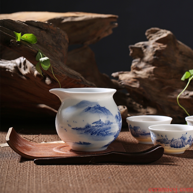 Red leaves the home of kung fu tea set of jingdezhen ceramics under high temperature and fine white porcelain hand - made glaze color landscape tea sets