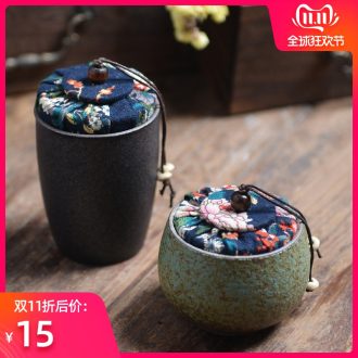 Bo yao caddy fixings small mini tea packaging can be customized glass coarse pottery retro ceramic seal pot