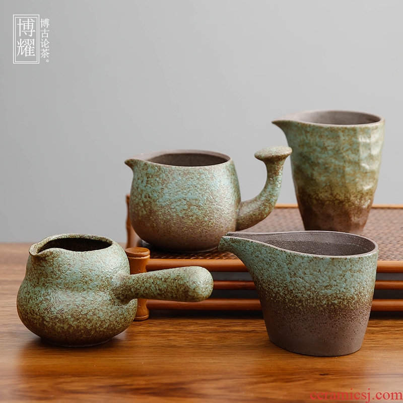 Bo yiu-chee Japanese coarse pottery creative side points tea exchanger with the ceramics fair keller the male suit tea cup kung fu tea set
