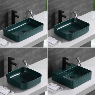 Matte enrolled Nordic stage basin ultra - thin home toilet lavabo, square, single ceramic lavatory basin