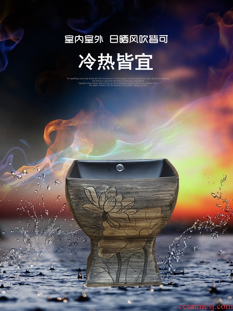 New Chinese style restoring ancient ways ceramic one square mop pool large balcony mop mop pool slot is suing the toilet