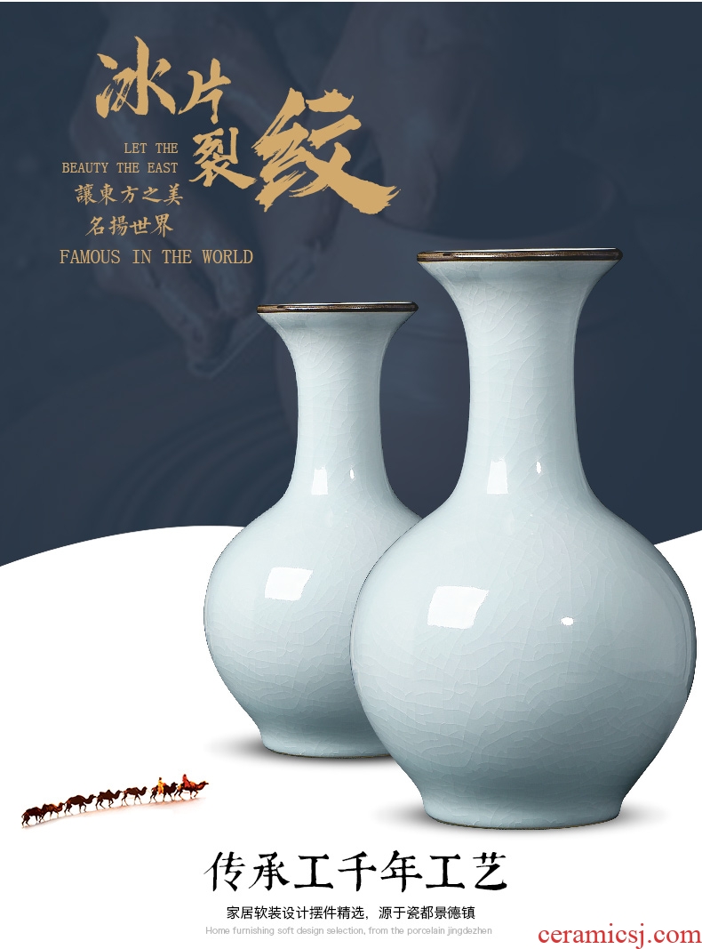 Jingdezhen ceramic vase furnishing articles sitting room of the new Chinese style household flower arranging rich ancient frame wine decorative porcelain arts and crafts