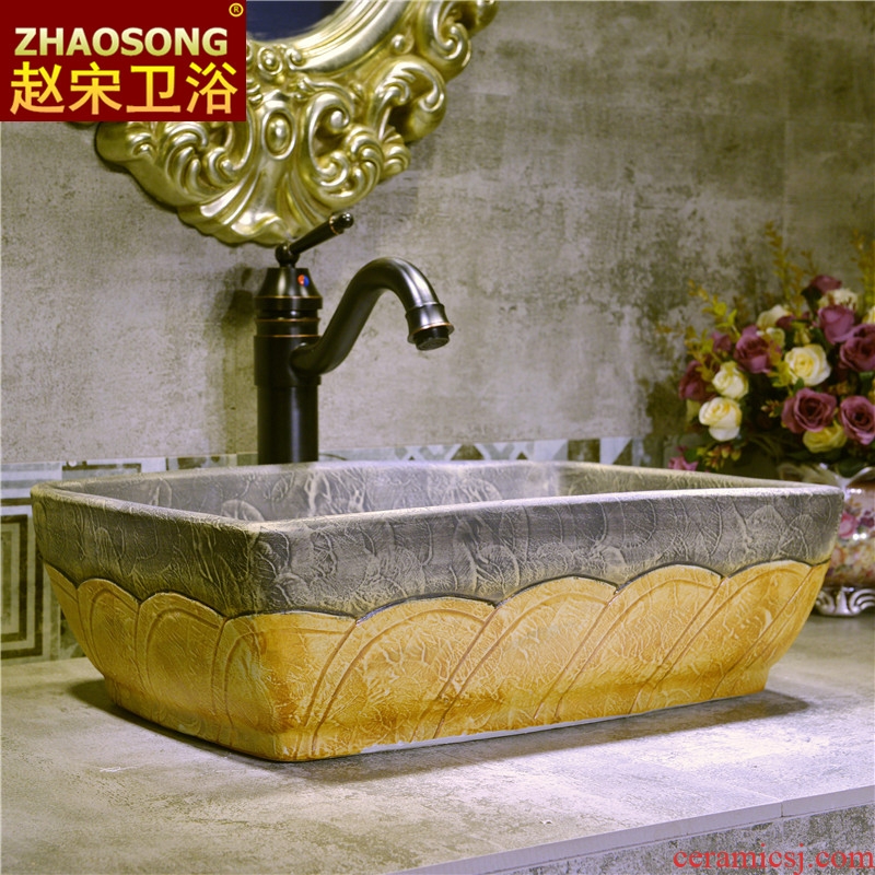 Restore ancient ways on the square ceramic POTS grind arenaceous room sink small toilet lavabo basin home ideas