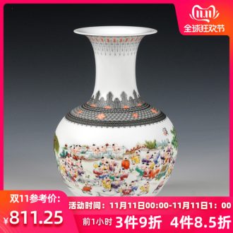 Jingdezhen ceramic vase hand - made pastel the ancient philosophers figure vase modern Chinese style style living room decoration arts and crafts