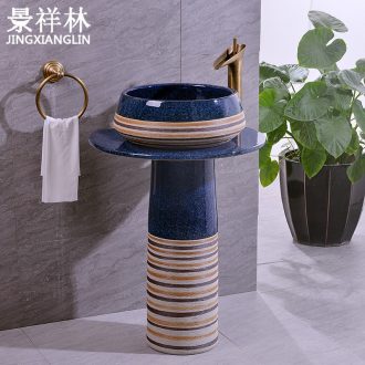 Ceramic column type lavatory one - piece floor balcony column basin home pillar lavabo toilet