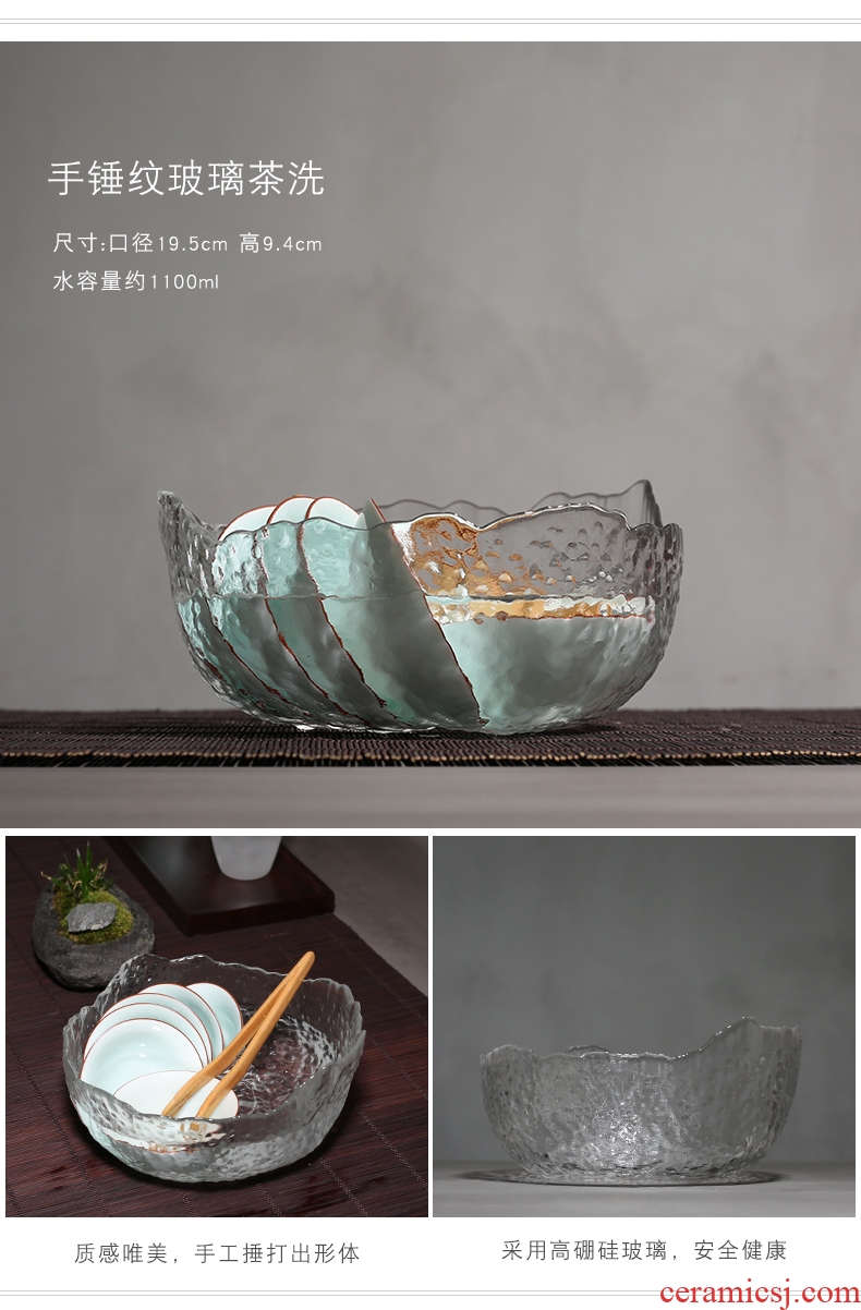 YanXiang fang your up hand - made ceramic large tea wash in hot coarse pottery writing brush washer barrel glass bowl with spare parts for the tea taking