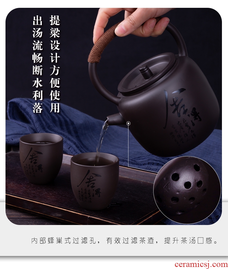 Blower, violet arenaceous water set suit household creative cold to hold to high temperature kettle hotel cool jingdezhen kung fu tea kettle