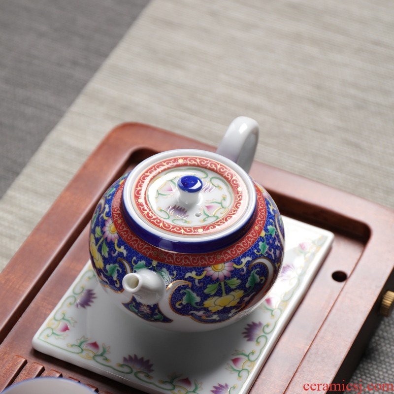 Is good source colored enamel teapot ceramic household kung fu tea tea tea, green tea tea, single pot of tea