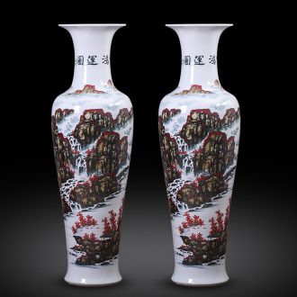 Jingdezhen ceramics hand - made bonanza figure of large vases, new Chinese style hotel furnishing articles housewarming gift ornament