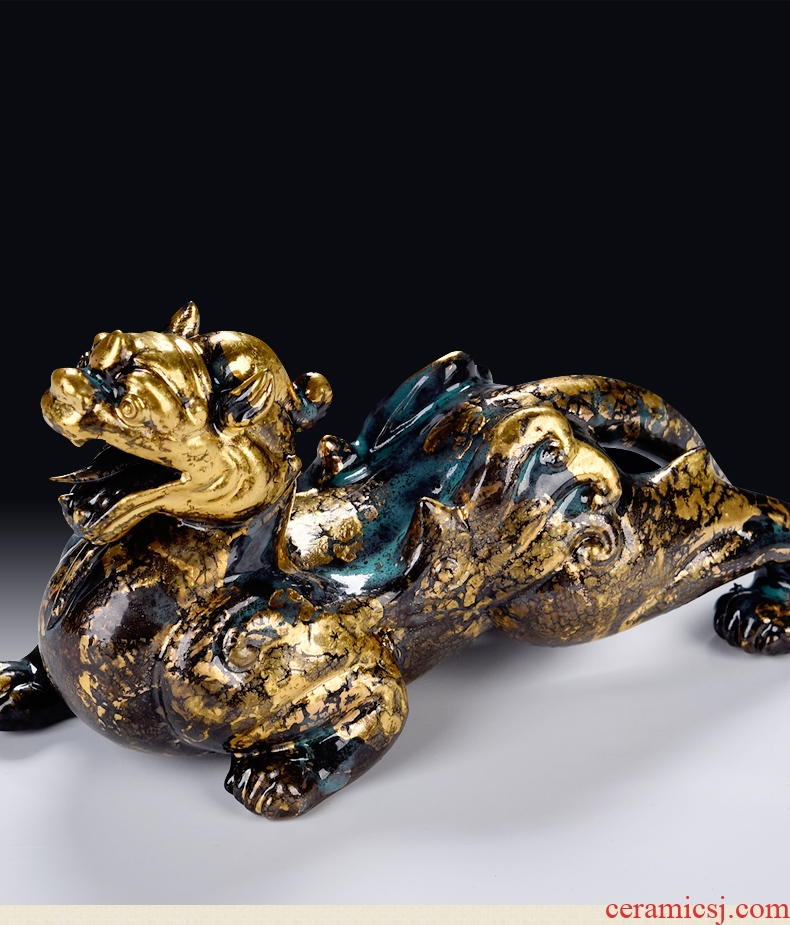 Oriental clay ceramic artisans Zhang Chang the teacher Lin, a bronze color series/day Paul of the mythical wild animal