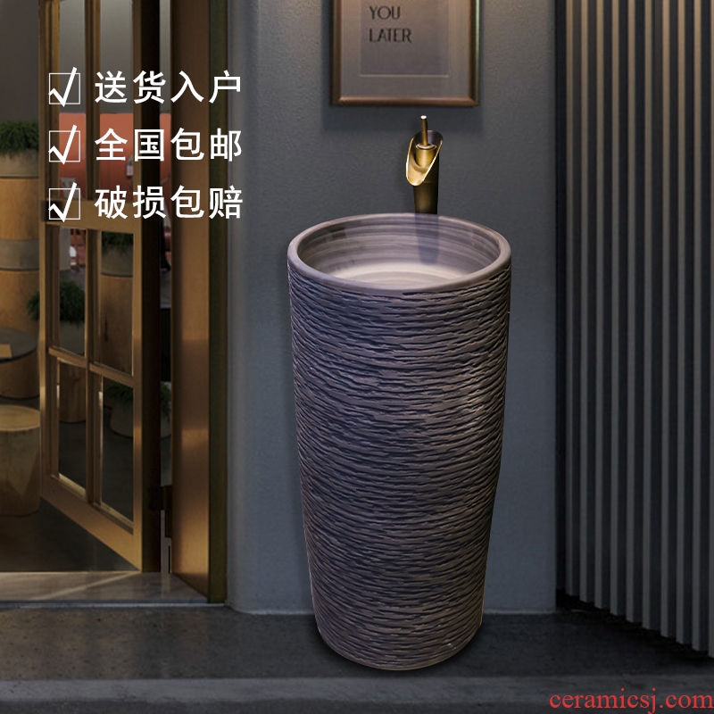 Pillar basin ceramic basin of wash one one floor type lavatory courtyard balcony Pillar lavabo stone groove